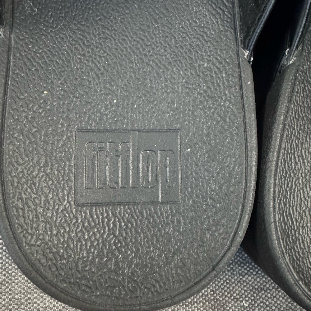 Fitflop Lulu Padded Ladies Cross Slide Sandals Black Size 10 - Picture 3 of 5